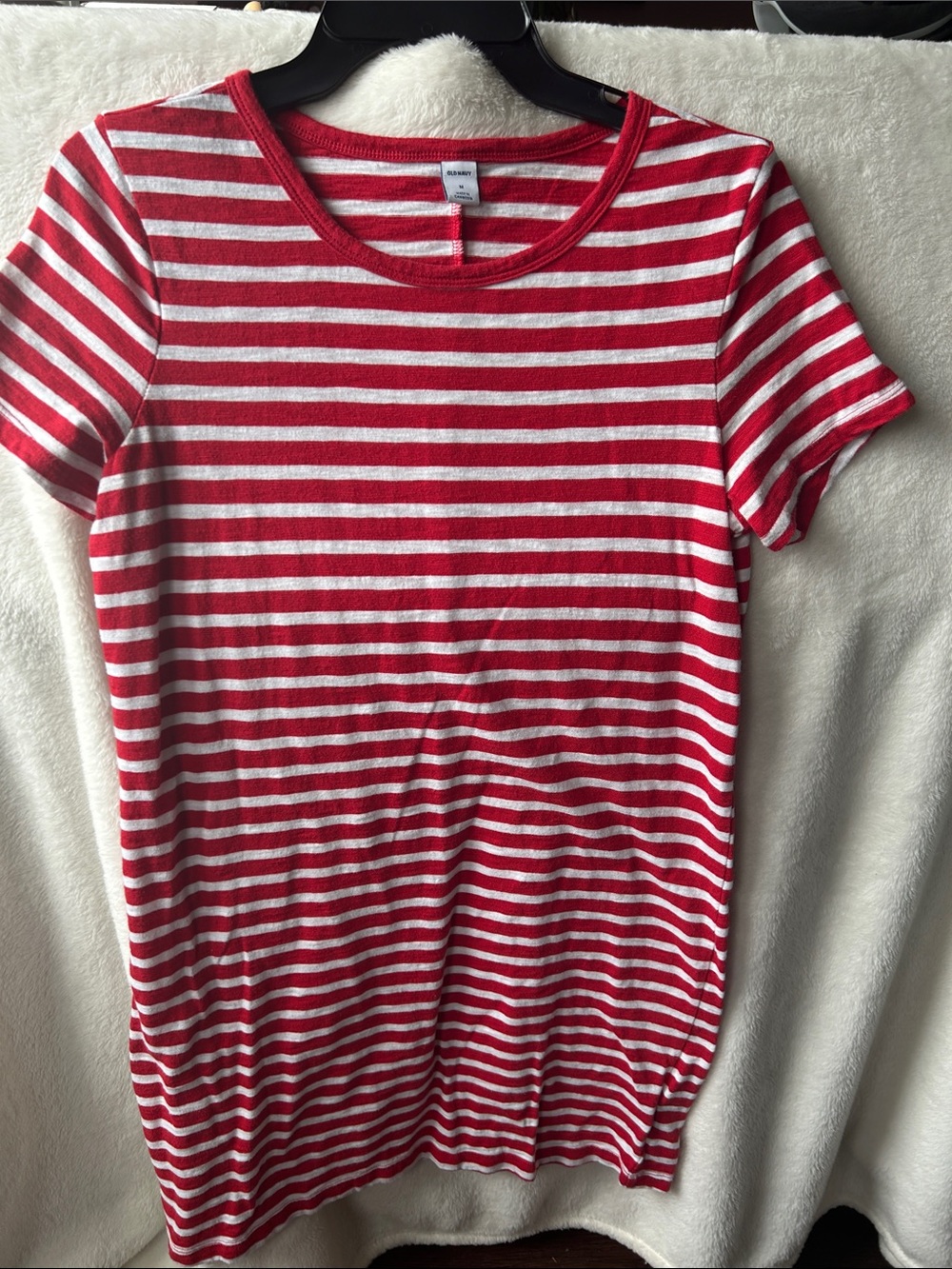 Old navy Red and White Striped Short-Sleeve Tee dress.